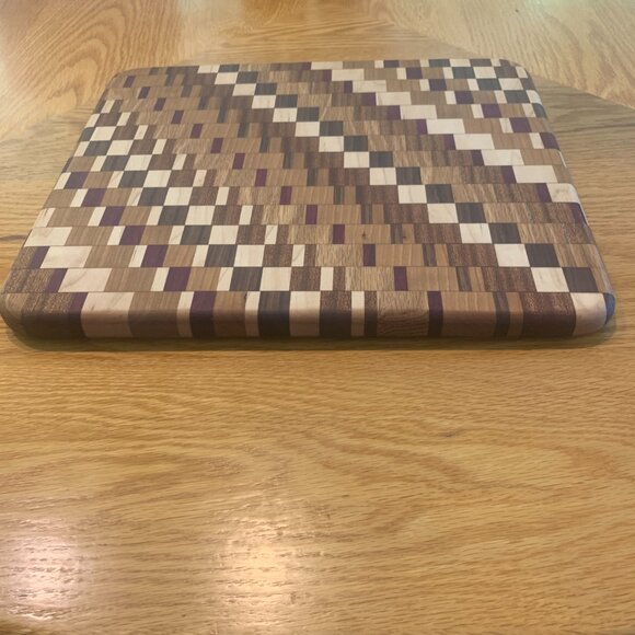 Cutting Board Walnut Sapele Purple Heart Maple Cherry Oak Hardwoods Hand Crafted - Picture 7 of 8